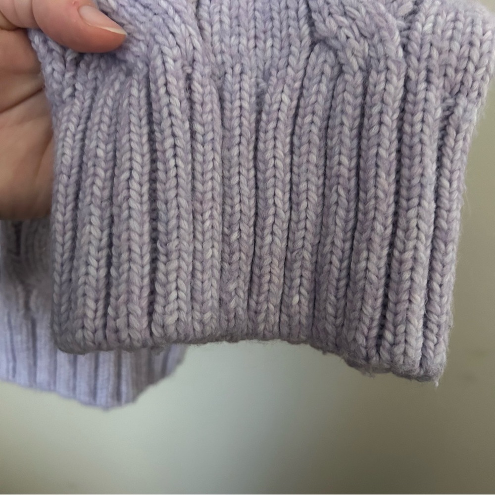 Divided H&M Sweater Lavender Purple Cable Knit Turtleneck casual comfy - Picture 6 of 13